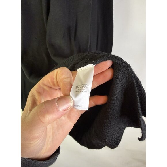 New J.Jill Cotton Lightweight Tunic Sweater Black - Picture 5 of 7